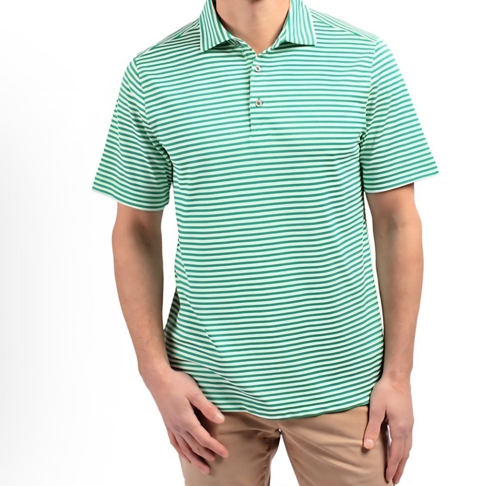 Cutter & Buck Mint Striped Polo Shirt